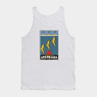 Barrier Reef Australia Vintage Travel Poster Tank Top